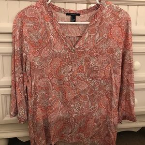 Forever 21- pink patterned blouse, size small